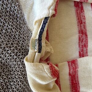 Roxy Cream and Red Striped Hoodie